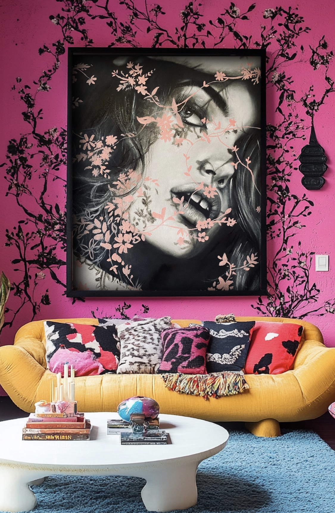 Blush on wall