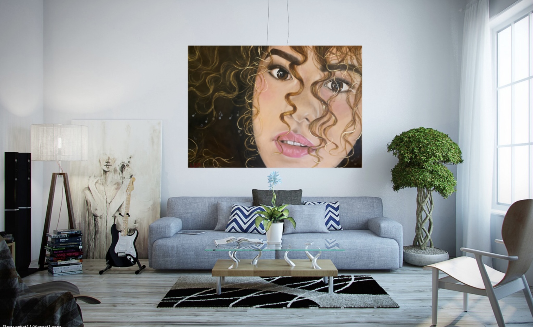 Tanya on wall
